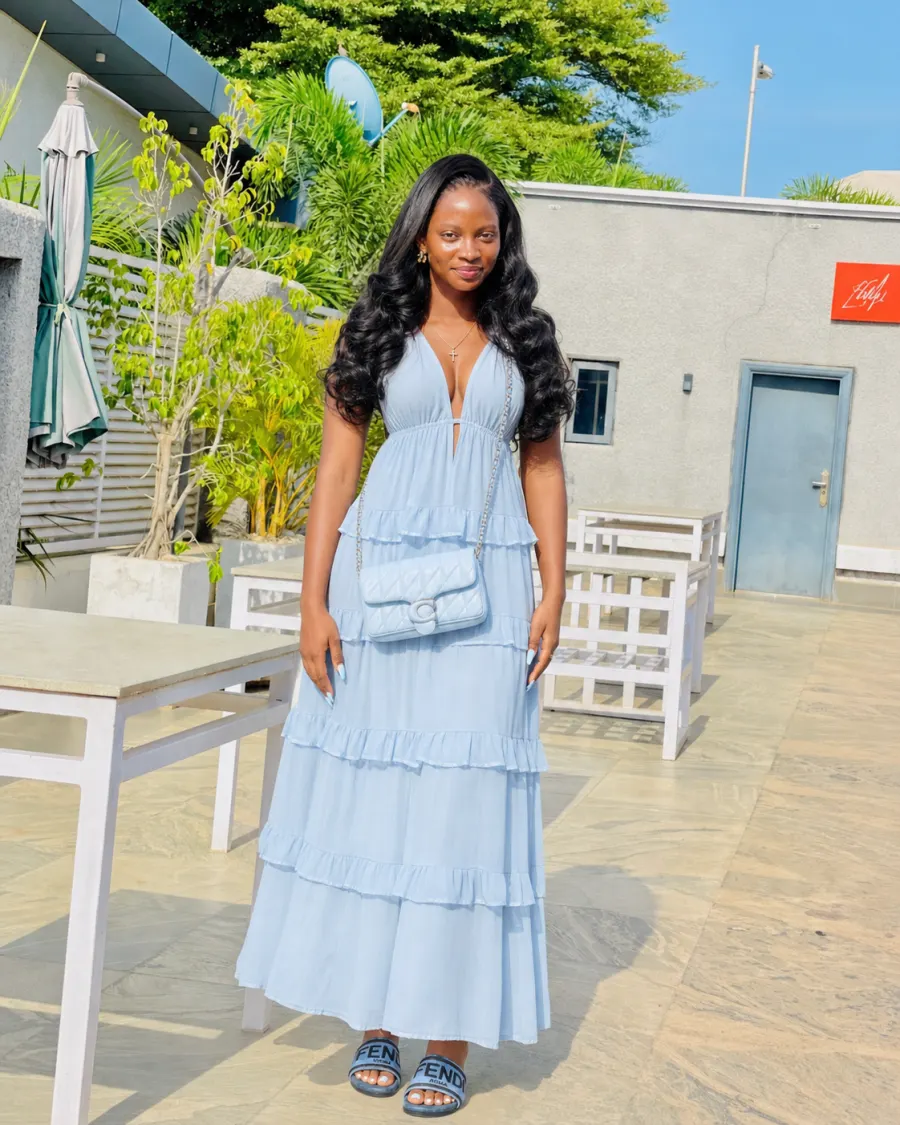 Blue tiered dress